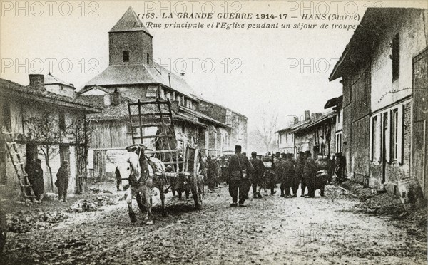 Troupes françaises dans la Marne lors de la première guerre
