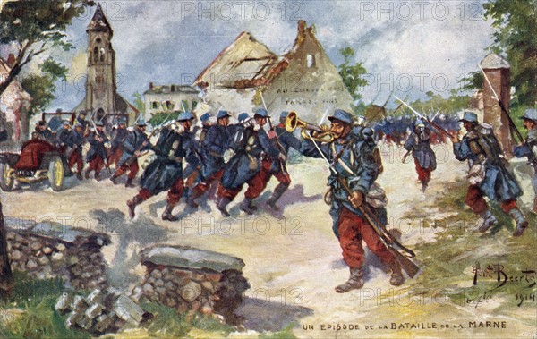 The Armée de Paris arriving in Barcy, 1914