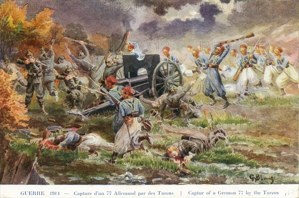 Turcos against German soldiers during WWI