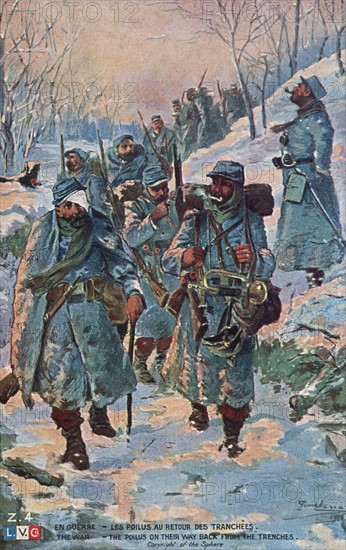 French soldiers having fought, WWI