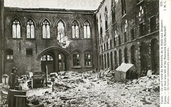 Ruines de la ville de Ypres en Belgique