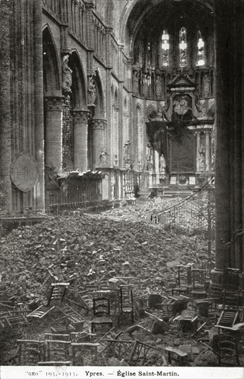 Ruines de la ville de Ypres en Belgique