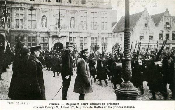 Belgian regiment of soldiers during WWI