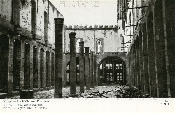 Ruines de la ville de Ypres en Belgique