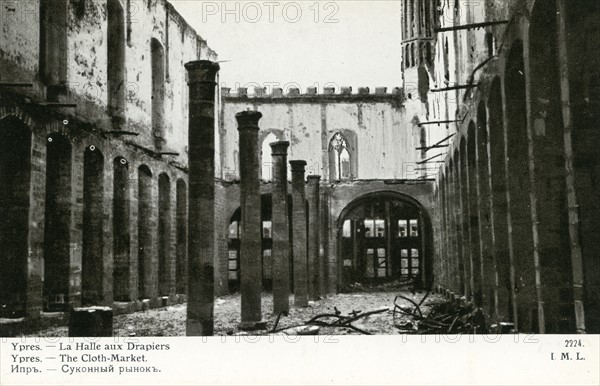 Ruins of the town of Ypres in Belgium