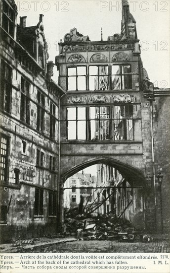 Ruins of the town of Ypres in Belgium