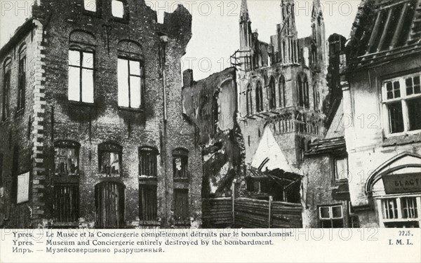 Ruins of the town of Ypres in Belgium