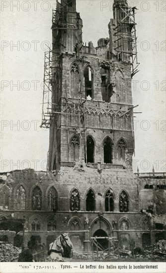 Ruins of the town of Ypres in Belgium