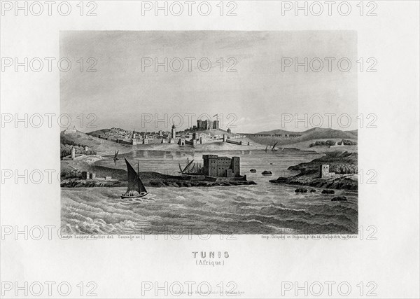View of Tunis around 1840