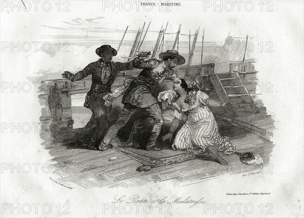 Pirate boarding, about 1830