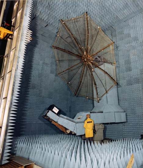 Antenna testing in anechoic chamber, 1977