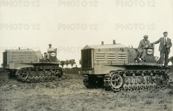 Agricultural tractors with caterpillar tracks, c.1920