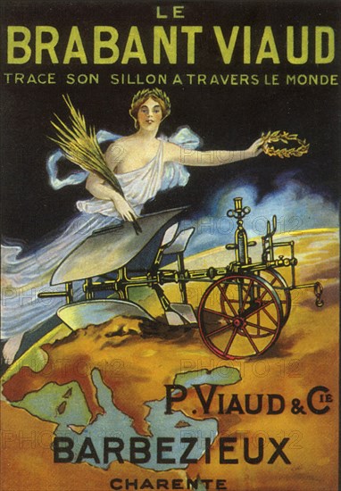 Publicité pour la charrue brabant Viaud, vers 1925