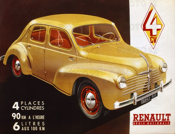 Ad poster for the Renault 4CV, 1947