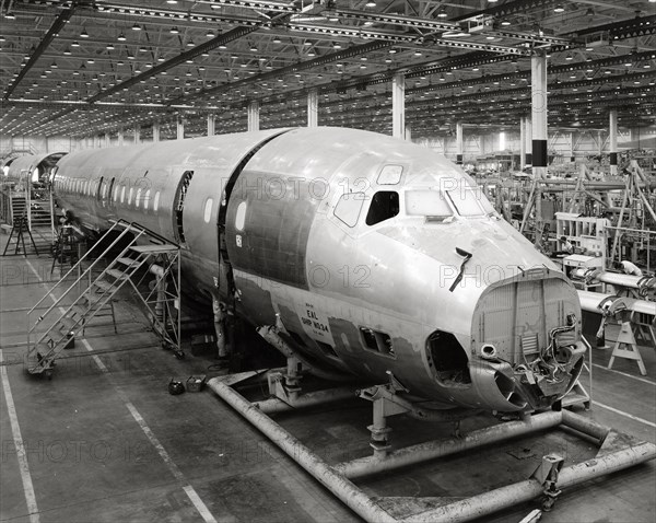 Assembly line at Douglas Aircraft Company plants, 1958