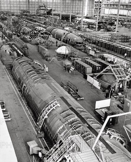 Assembly line of the Lockheed L-1011 TriStar, 1971