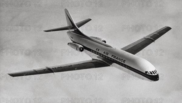 La Sud Aviation Caravelle SE 210 en vol, 1958