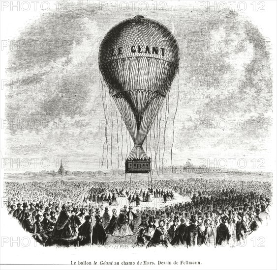 Lancement du "Géant" à Paris en 1863