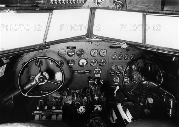 Cockpit of a Douglas DC-2 aircraft