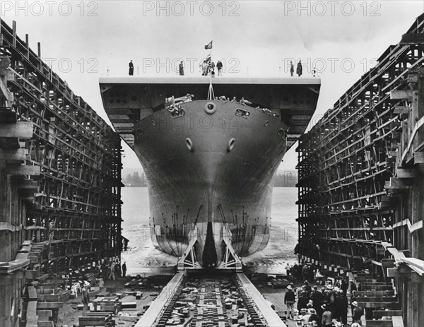 USS Liscome Bay launching, 1943