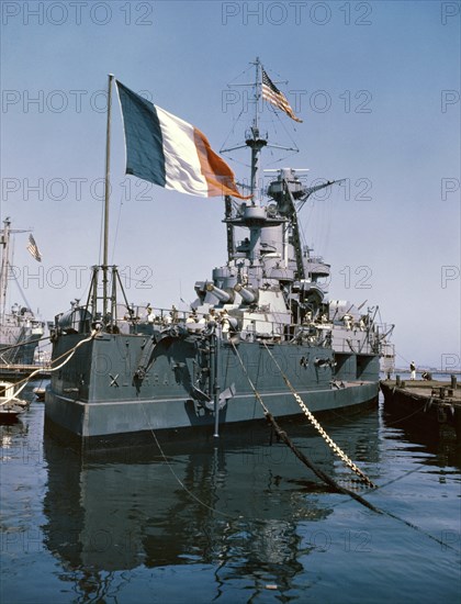 The French battleship 'Lorraine', 1945