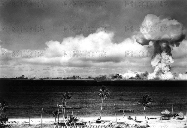 Nuclear bomb explosion in Bikini (Marshall Islands)