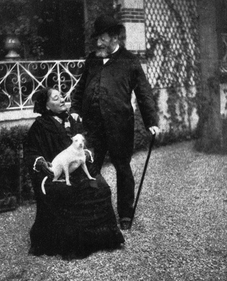 Emile Augier (1820-1889) and his wife