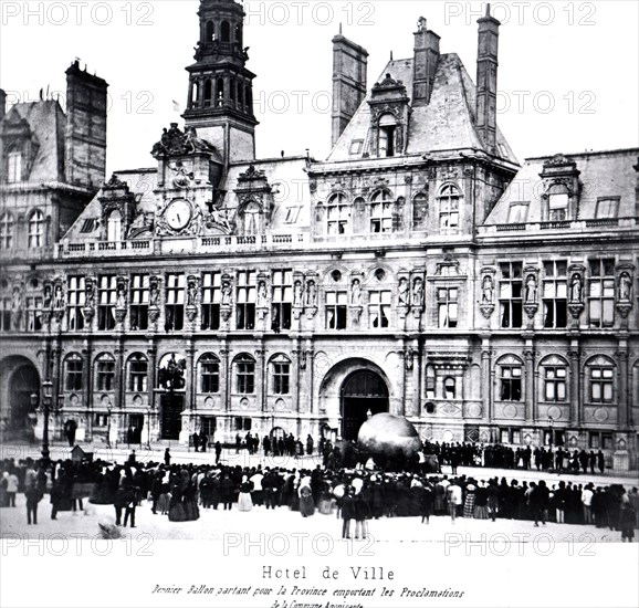 The last hot air balloon leaving Paris for the province, 1871