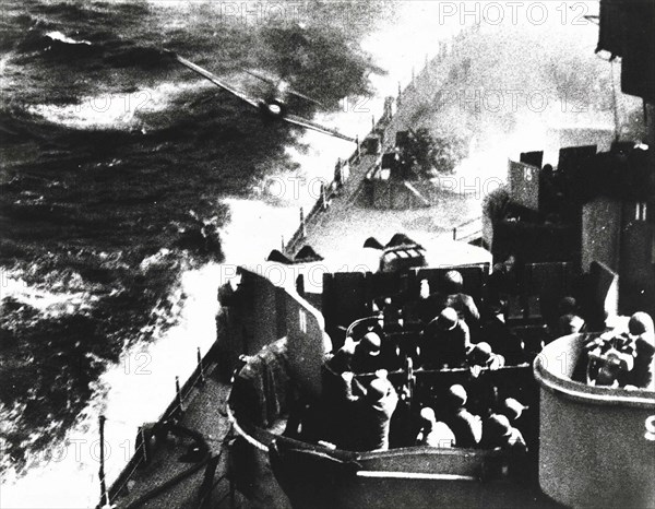 Japanese kamikaze in the Pacific Ocean