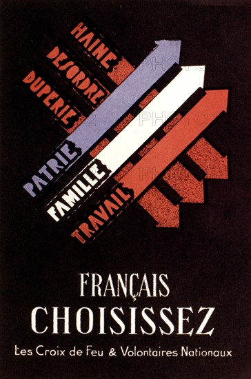Poster of the Cross of Fire against the Popular Front in 1935