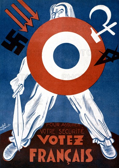 Caricature contre les gauches françaises en 1936