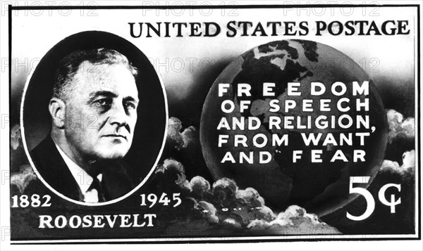 Timbre à l'effigie du président Roosevelt