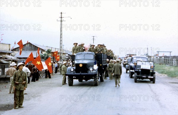 Communists troops entering the city of Haiphong
