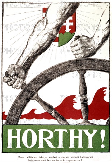 Poster by Manno Mitiades in honour of Horthy