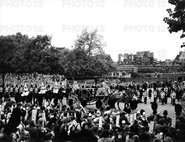 The royal carriage, during Elizabeth II's coronation