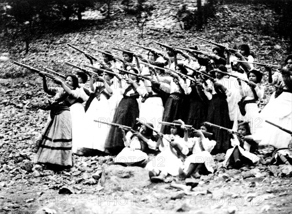 Female soldiers, known as 'Las Adelitas', during the Mexican Revolution