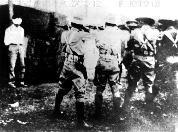Execution of Jose Castillo Puentes, accused of the murder of Lieutenant Juan Alvarez during a battle between rebels and regular troops