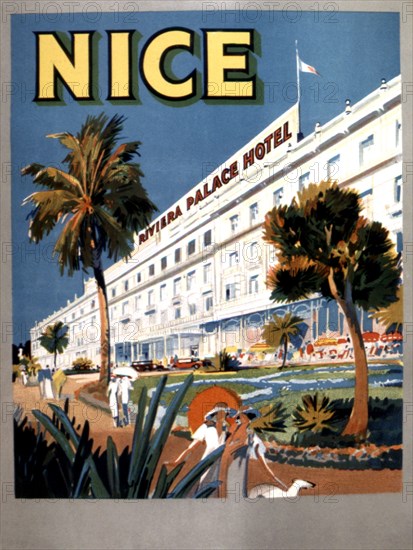 Affiche publicitaire pour Nice. Riviera palace hôtel