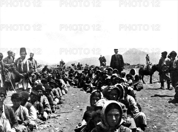 On the beach of Bazit, Armenian refugees waiting to embark
