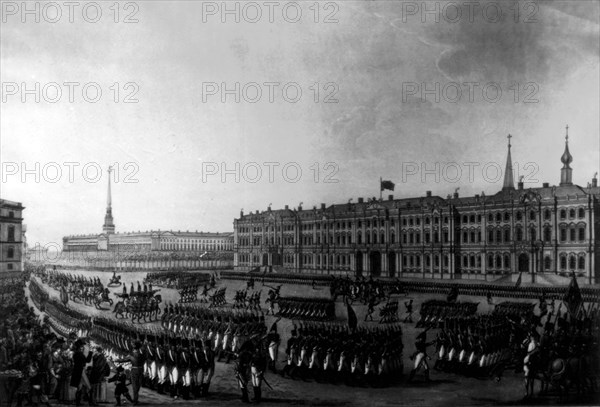 Vue de la parade et du palais impérial de Saint-Pétersbourg