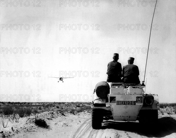 Military troops evacuating on the brink of the Six-Day War in the Near East, 1967