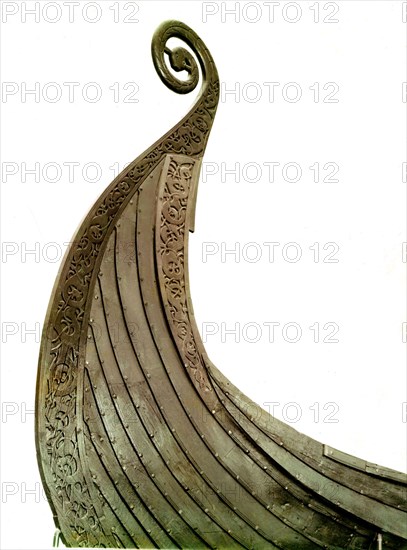 Détail du bateau viking d'Oseberg