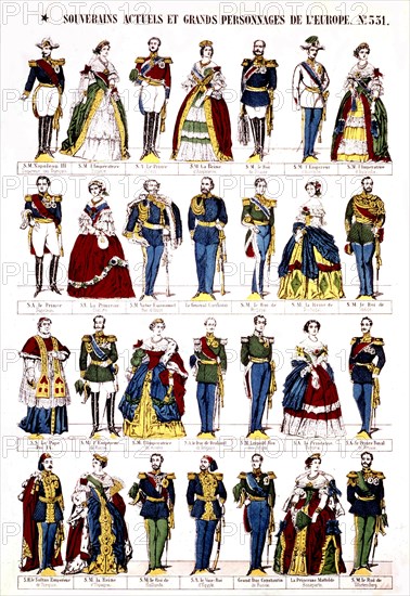 Epinal popular print, Monarchs and characters of the Second Empire