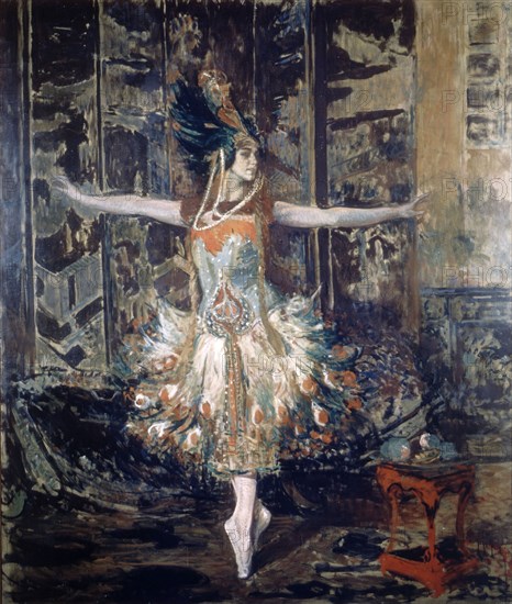 Blanche, Portrait de Tamara Karsavina dans le rôle de "L'Oiseau de feu"