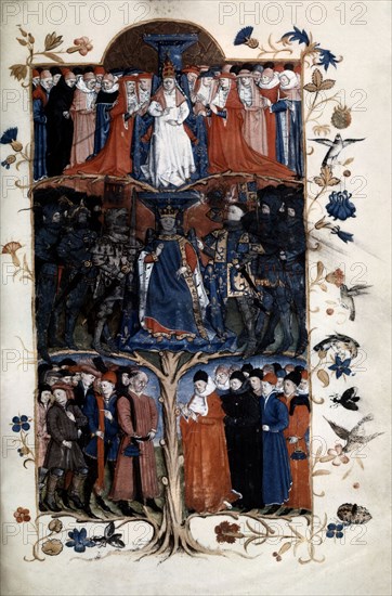 Miniature, 'The Tree of Battles', by Honoré Bonet, benedictine monk