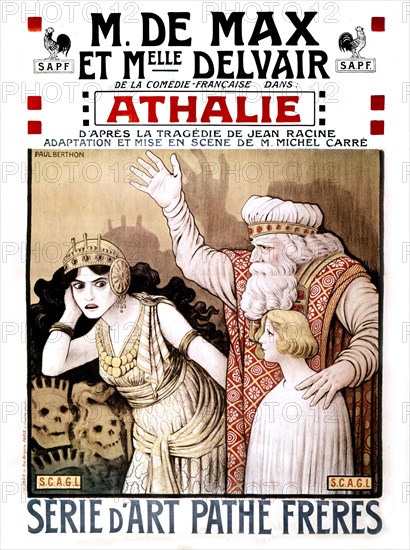 Berthou. Poster for the play "Athalie", by Jean Racine