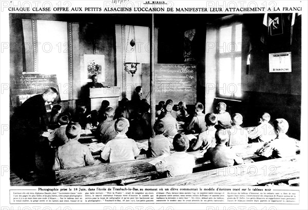 Class somewhere in the Alsace region, 1915