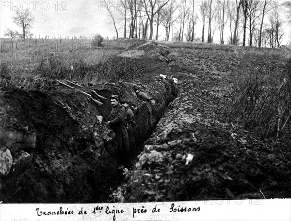 Trenches on the front line near Soissons in France