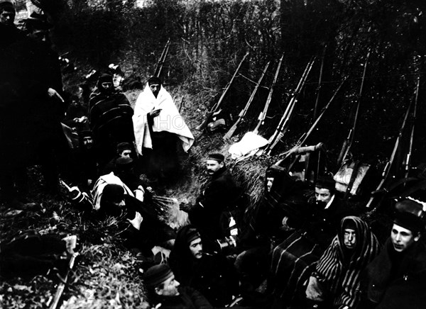 The 7th line having a rest in the trenches in Ypres