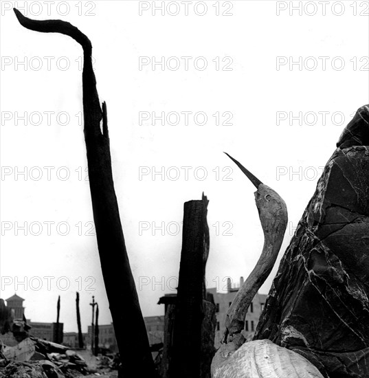 The devastated city of Hiroshima after the atomic bomb was launched on August 6, 1945